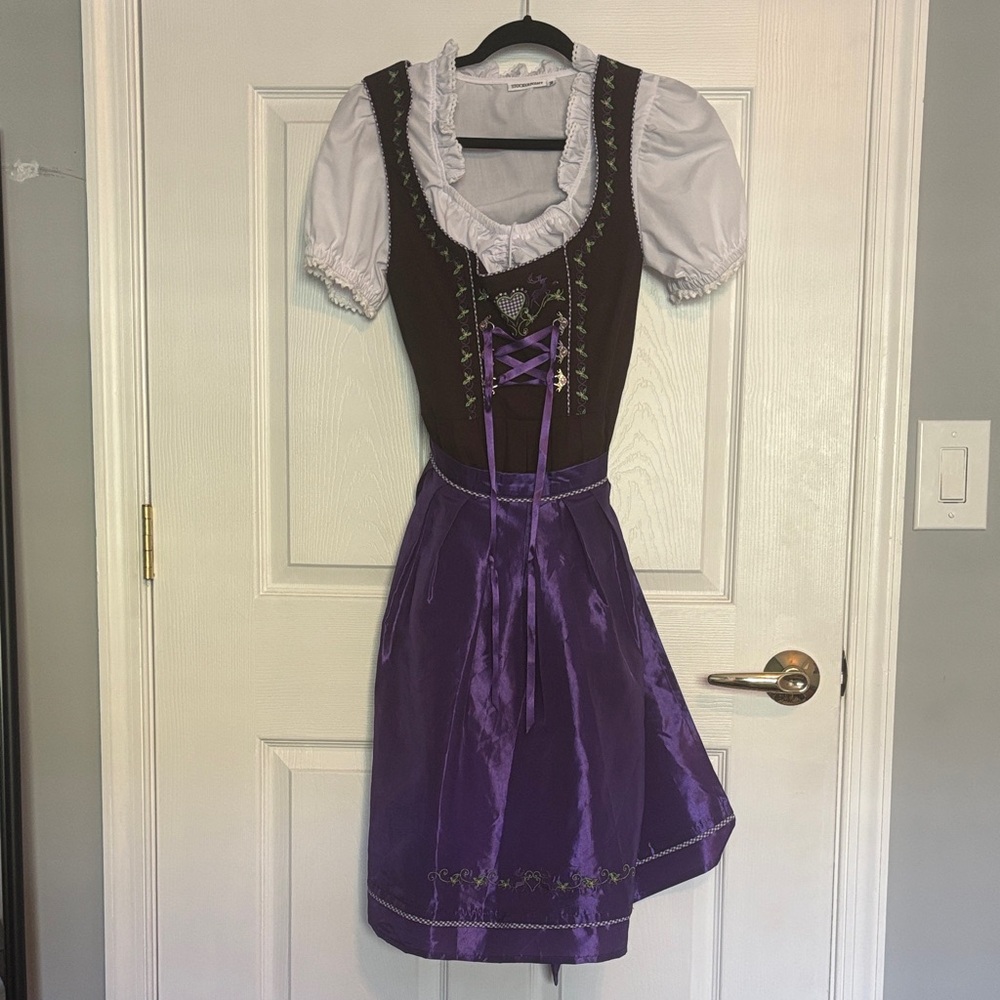 Purple and White Dirndl Dress